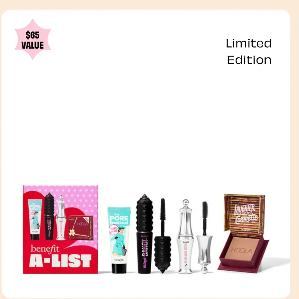 Benefit Cosmetics A-List Kit porefessional, bad gal bang, hoola & 24 hour brow